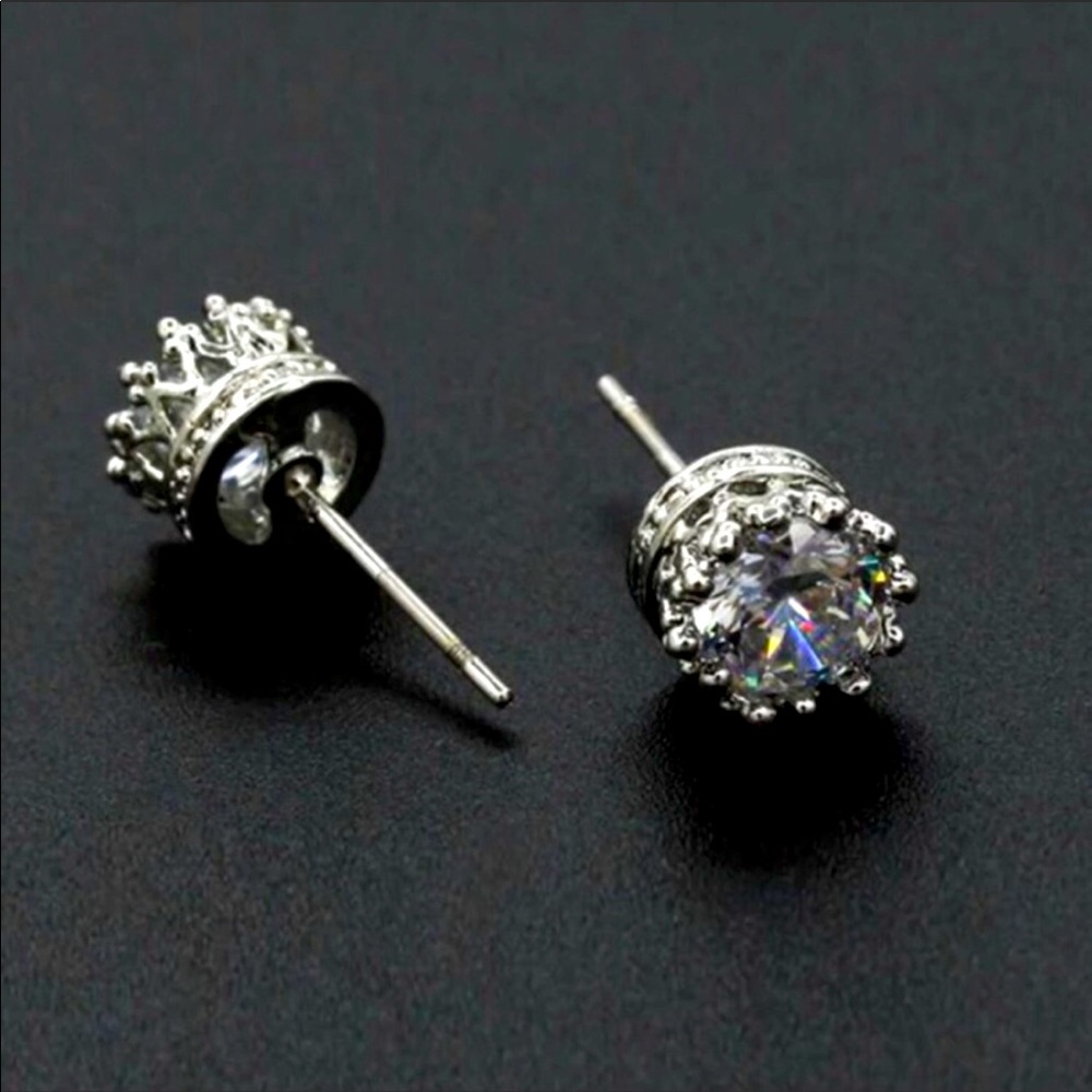 ❤️💯✅ NEW!BRILLIANT CUT CZ STERLING SILVER EARRING STUDS